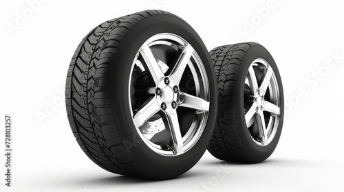 Car wheels isolated on a white background © Orxan
