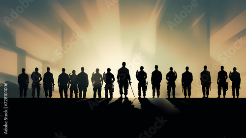 Soldiers Silhouette Pattern