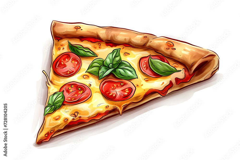 Pizzaperfektion: Verlockendes Pizzastück auf weißem Grund Pizzaperfektion: Verlockendes Pizzastück auf weißem Grund