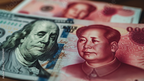 Cina vs Stati Uniti. Finanza ed economia. photo