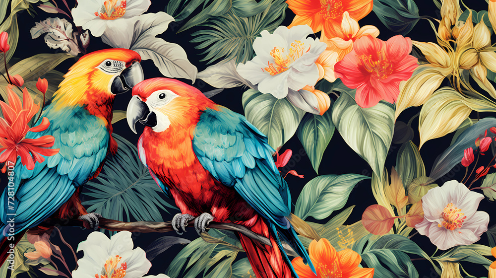 Obraz premium Tropical Bliss: Paradise Pattern