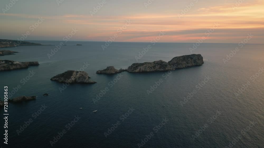 Sunset in malgrat islands in mallorca Sunset in malgrat islands in mallorca