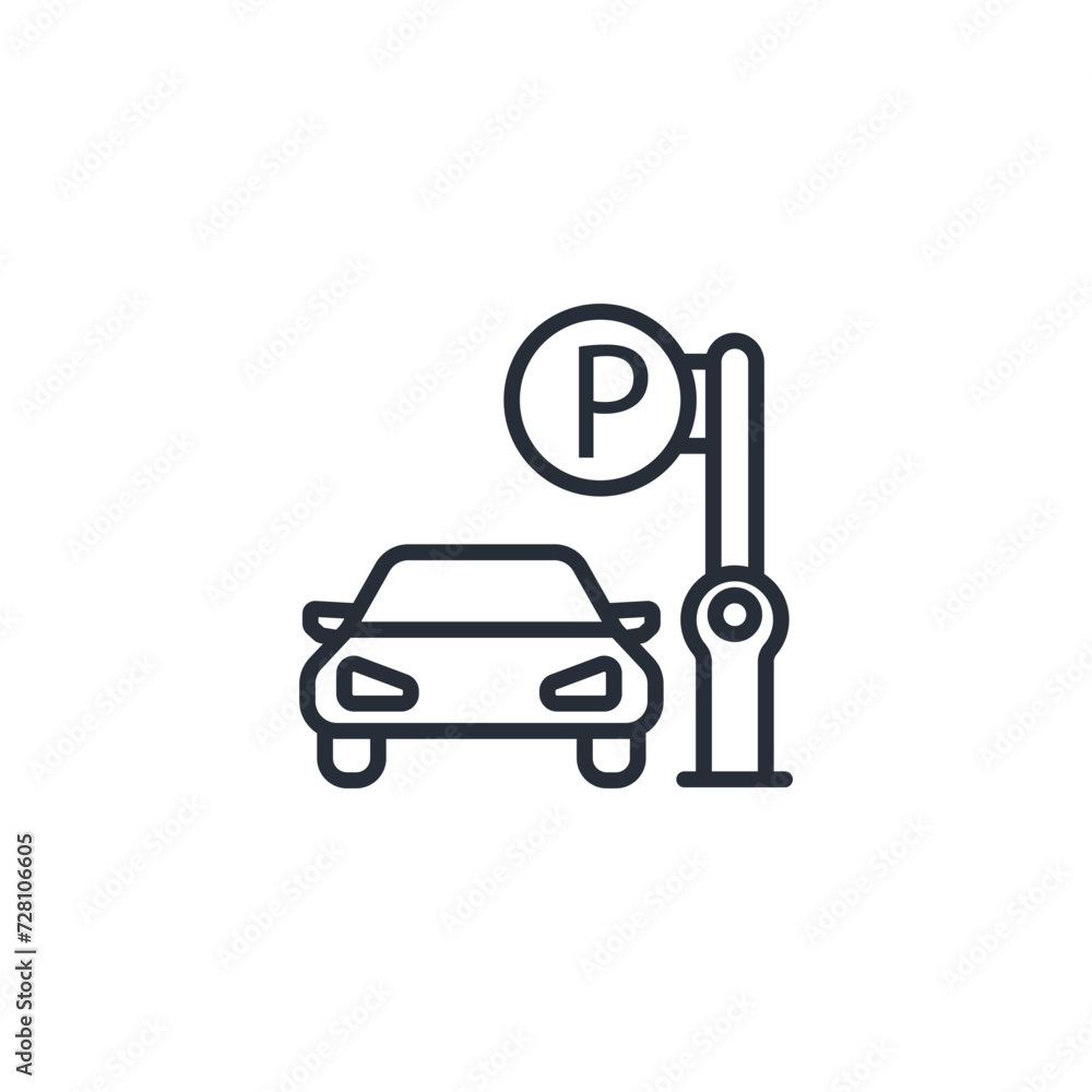 Parking icon. vector.Editable stroke.linear style sign for use web design,logo.Symbol illustration. Parking icon. vector.Editable stroke.linear style sign for use web design,logo.Symbol illustration.
