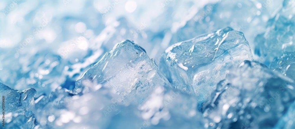 Close up of ice cube texture on a pristine background Close up of ice cube texture on a pristine background