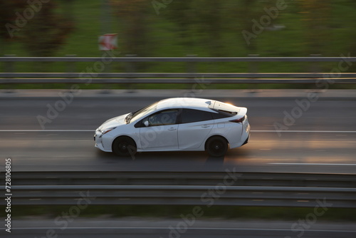 Electric vehicle drive in highway © Egidijus