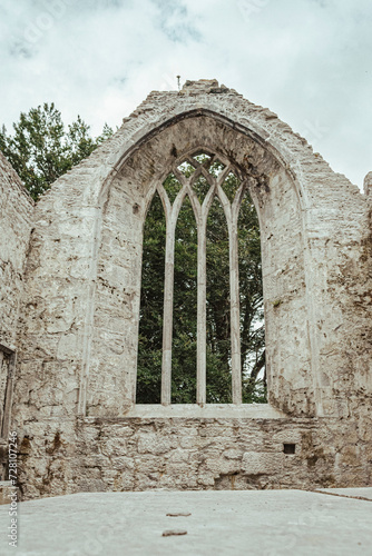 Window of an old abandoned abbey