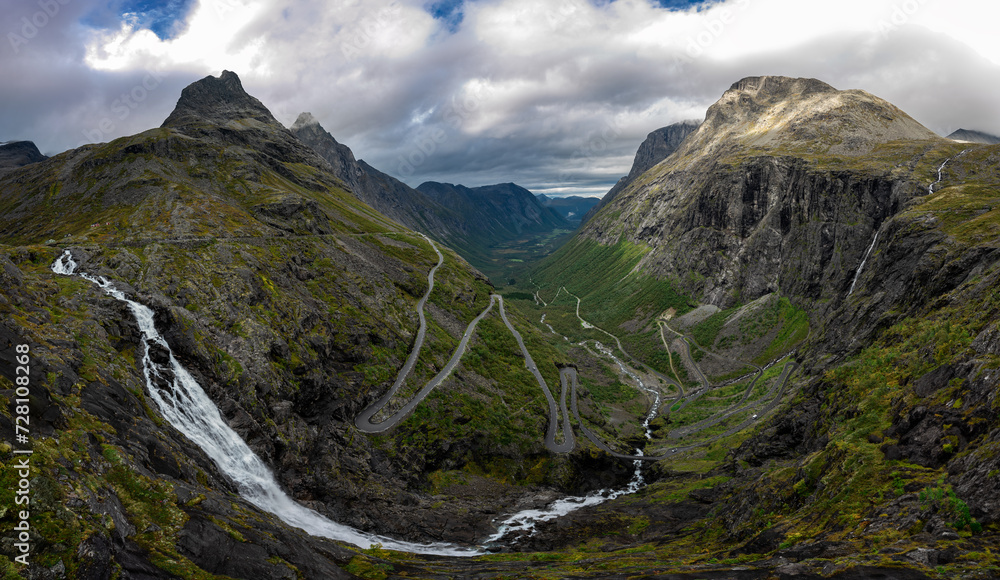 Trollstigen Road 63 Trolls Ladder Stigfossen Waterfall Trollstigen Road 63 Trolls Ladder Stigfossen Waterfall