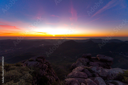 Obraz na płótnie Amanecer desde el Garbí, en Parque Natural de la Sierra Calderona (Valencia) w salonie