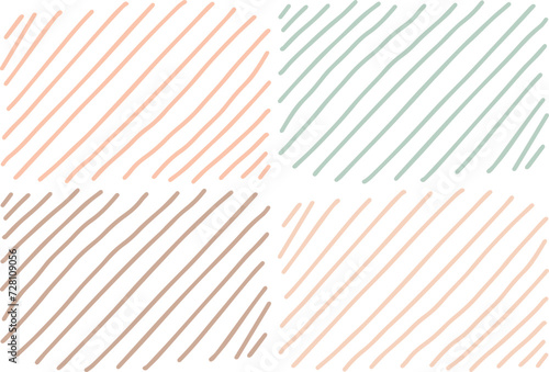 Scribbles cute diagonal lines doodle pattern. Vector illustration