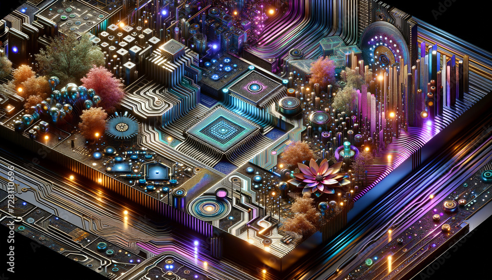 AI Trends: Techno-Baroque Fusion of Futuristic Typography and High-Tech Motifs AI Trends: Techno-Baroque Fusion of Futuristic Typography and High-Tech Motifs