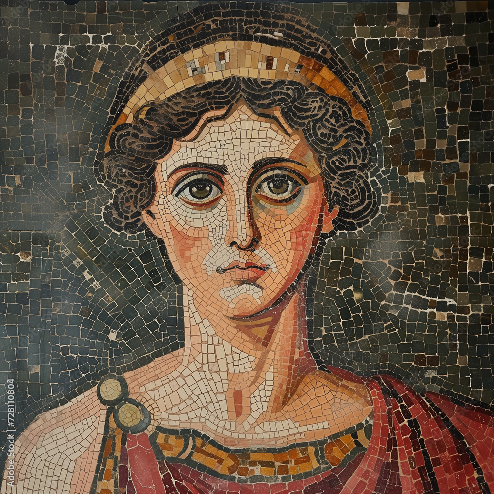 Roman Mosaic of a ancient roman woman Roman Mosaic of a ancient roman woman