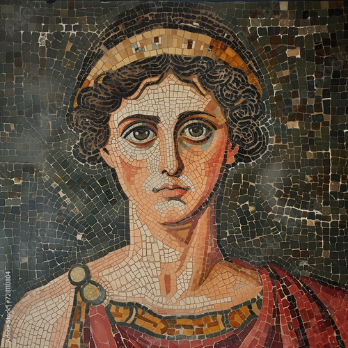 Roman Mosaic of a ancient roman woman