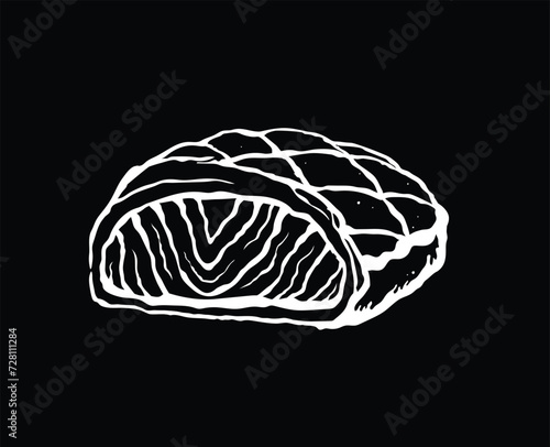 Vector illustration of salmon wellington