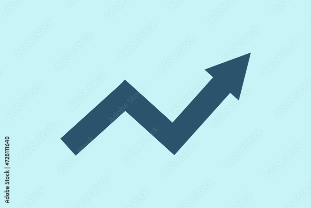 Growing business dark blue arrow on light blue background. Business concept, growing chart. Concept of sales symbol icon with arrow moving up. Economic Arrow With Growing Trend. Growing business dark blue arrow on light blue background. Business concept, growing chart. Concept of sales symbol icon with arrow moving up. Economic Arrow With Growing Trend.