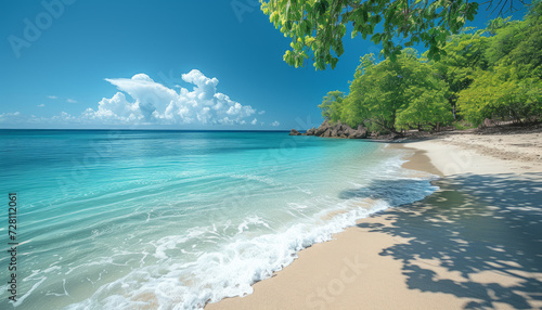 Serene Tropical Beach with Crystal Clear Waters