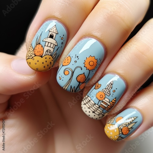 Elegant nails and trendy manicure showcase beauty, sophistication, and creativity in modern nail art, offering a glimpse into the world of stylish and meticulously adorned fingertips.