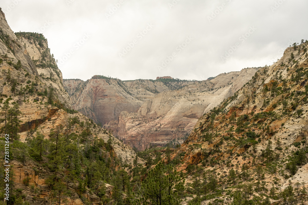 Overcast Skies Over Zion East Rim Trail