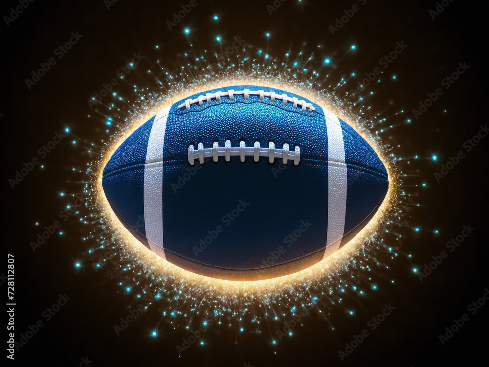Futuristic American football ball concept, football, bioluminescent, glitch, science fiction, super bowl, state of the art Futuristic American football ball concept, football, bioluminescent, glitch, science fiction, super bowl, state of the art