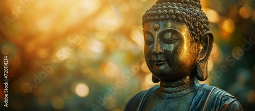 Enchanting Lord Buddha Statue Image - A Photo of the Majestic Lord Buddha Statue, Unveiling the Divine Serenity of the Enlightened Being © TheWaterMeloonProjec