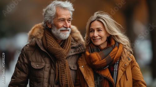  a joyful senior couple captured in the park  © Tanja