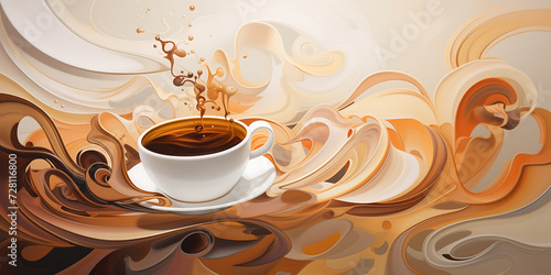 Coffee abstract 3D background 