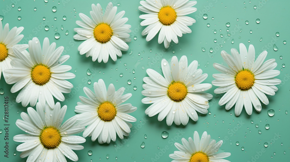 daisy flower with water drops
