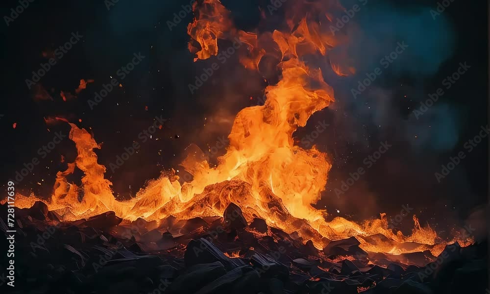 Shadowy Blaze: Fiery Illumination in the Dark Shadowy Blaze: Fiery Illumination in the Dark