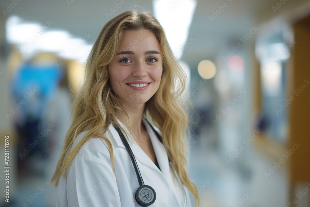Fototapeta premium Doctor integral to healthcare, adept in hospital medicine, offers pharmaceutical expertise, provides outstanding healthcare solutions