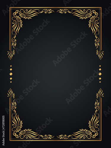 Decorative gold frames. Retro ornamental frame, vintage rectangle ornaments and ornate border. Decorative wedding frames, antique museum image borders. Isolated vector icons set