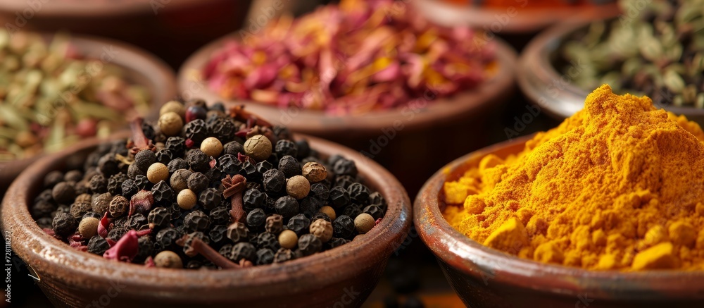 Close-Up of Fragrant Spices for Cooking: An Intimate Look at Exquisite Ingredients