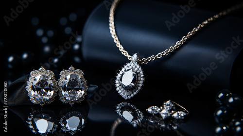 An image showcasing an exquisite set of diamond
