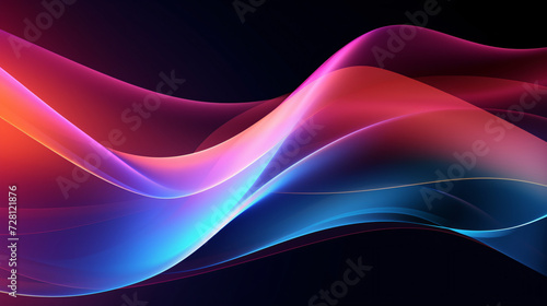  holographic iridescent neon curved wave in motion