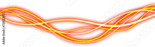 Futuristic effect of orange glowing neon lines moving high speed © irham