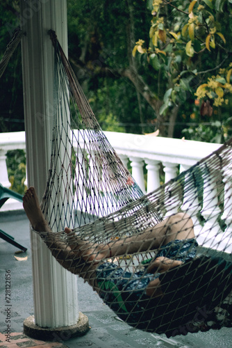 hammock in the garden person 