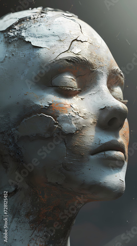 abstract 3d head rendering, 