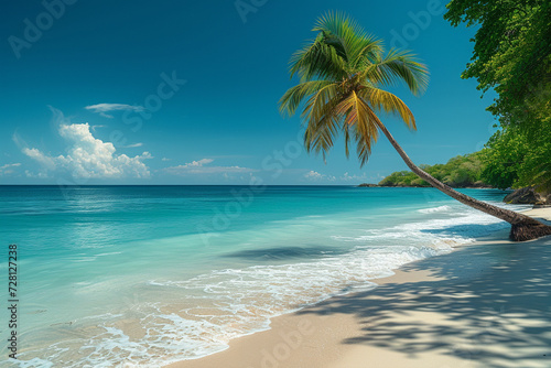 beach with palm trees