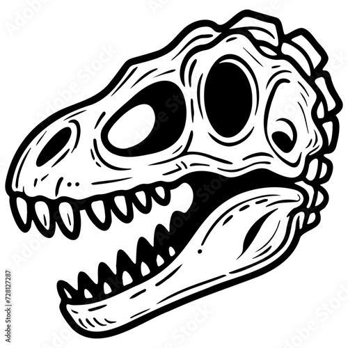 Dinosaur Skull Illustration.