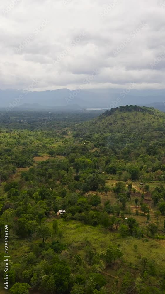 Valley with agricultural land surrounded by forest. Sri Lanka. Valley with agricultural land surrounded by forest. Sri Lanka.