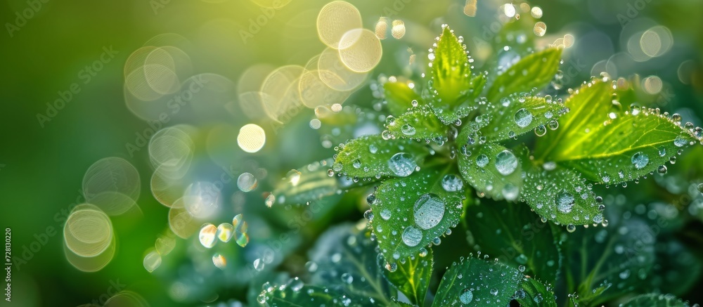 Beautiful Plant Covered in Sparkling Water Droplets Beautiful Plant Covered in Sparkling Water Droplets