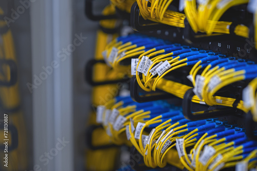 Network server devices with fiber optic cables (GPON).