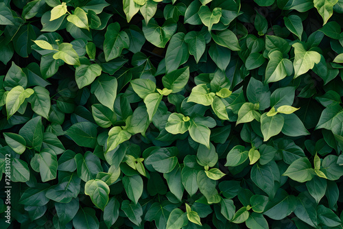 green wall of green leaves and plants