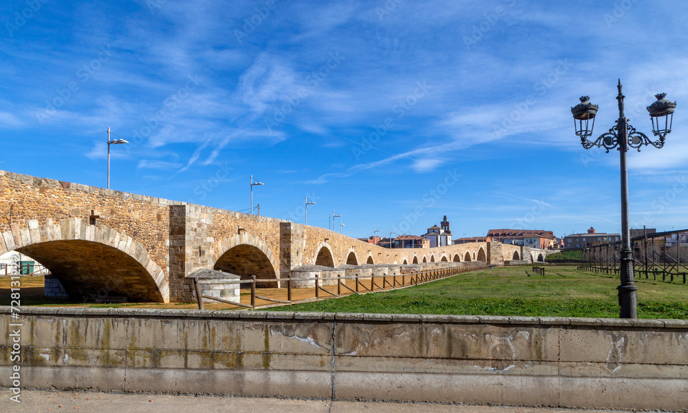 Bridge of the honorable passage (13th century). Hospital de Órbigo, Leon, Spain.