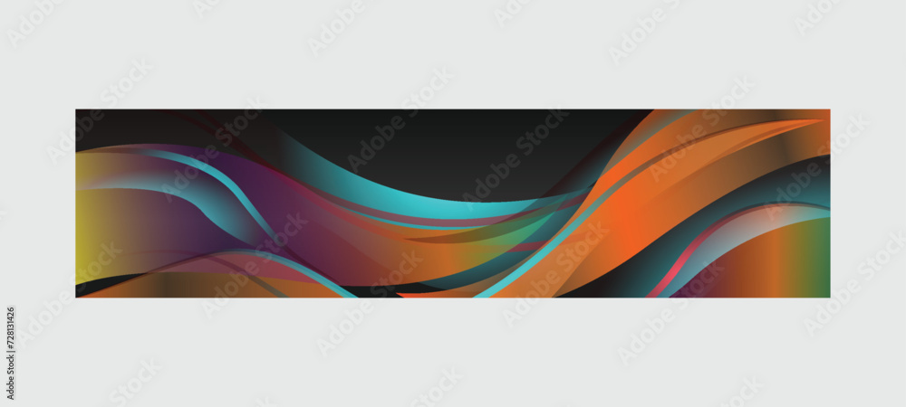 Vibrant gradient dynamic abstract horizontal banner template