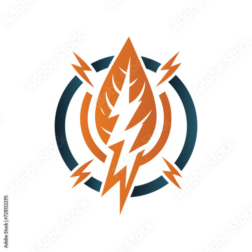 Eco Leaf Bolt Green Energy Vector Illustration