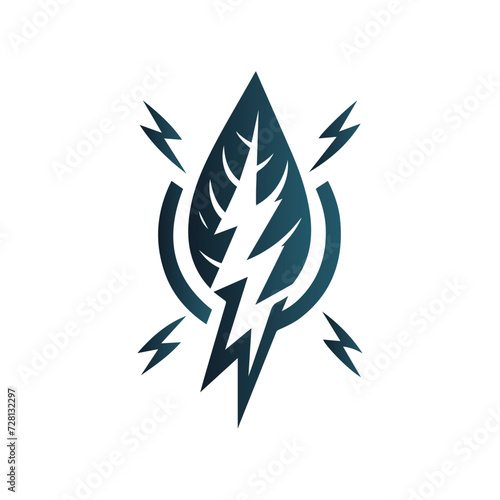 Eco Leaf Bolt Green Energy Vector Illustration
