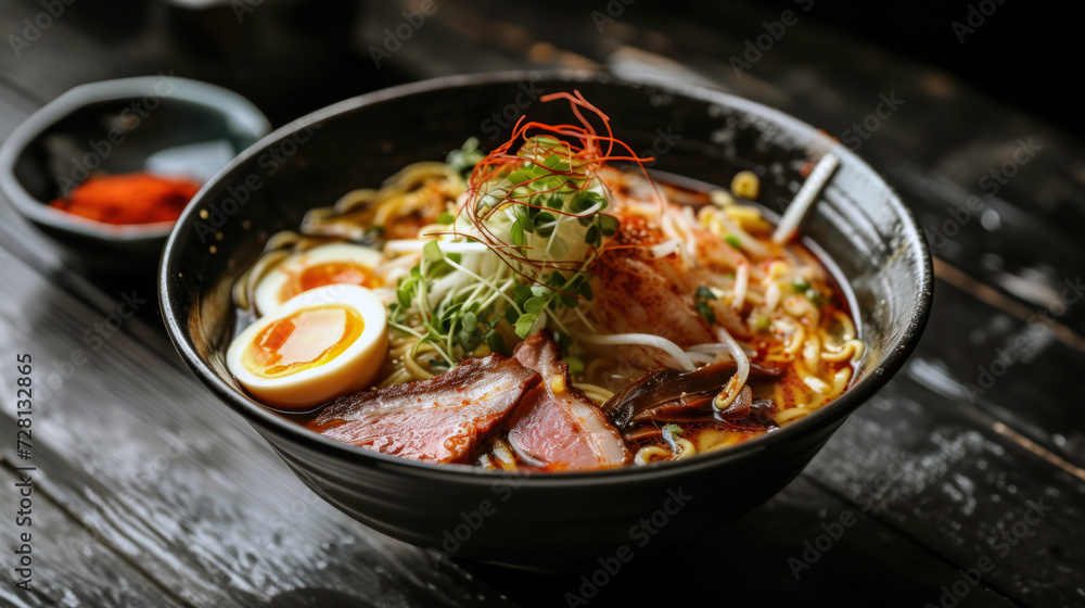 Japanese ramen noodles in a bowl