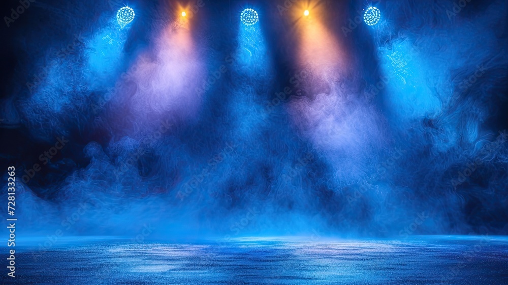 stage with some fog and spot lights. 