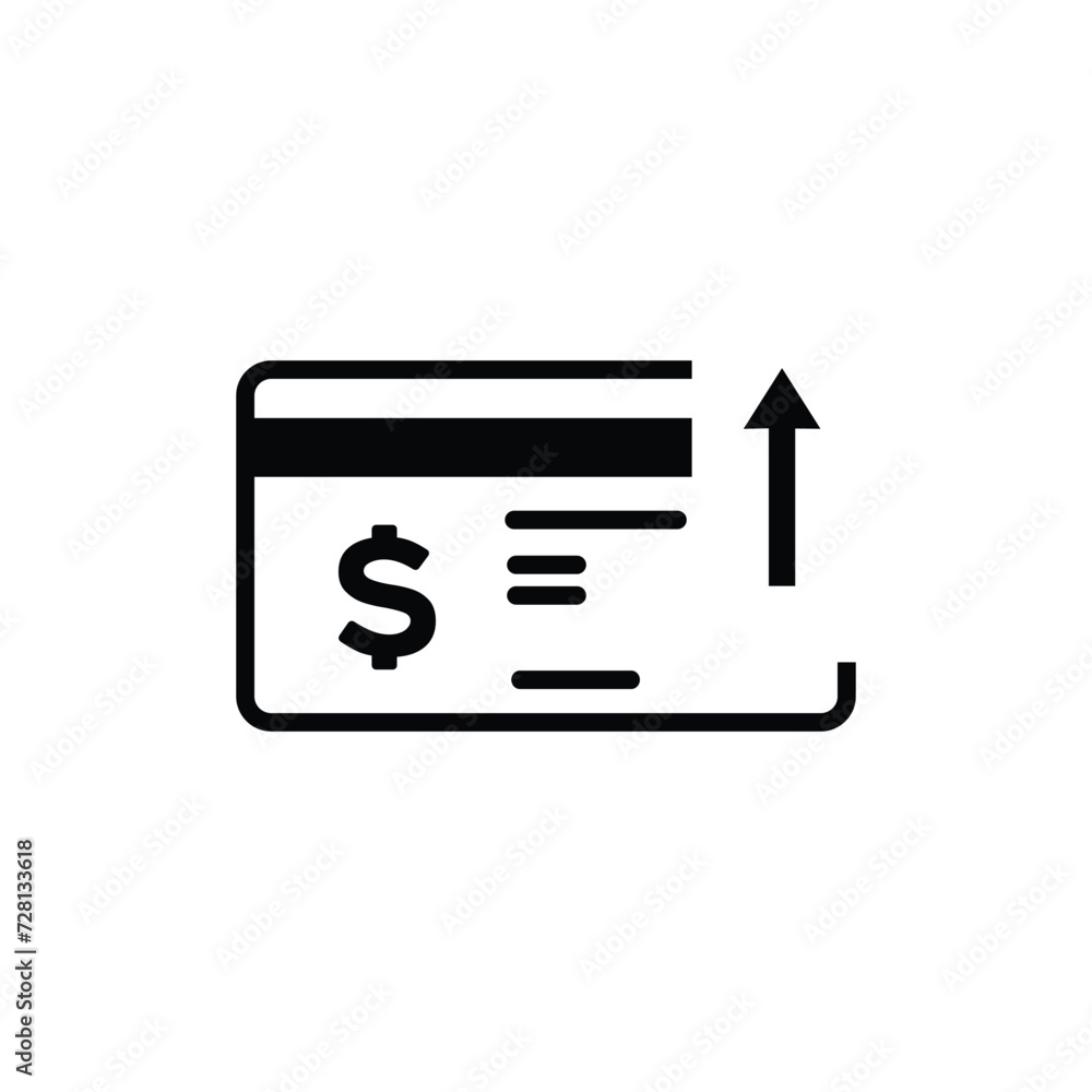 icon paying by atm. atm with outgoing arrow indicating transfer