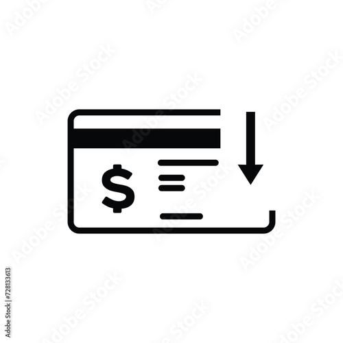 money sign icon going into an ATM. atm with incoming arrow indicating acceptance