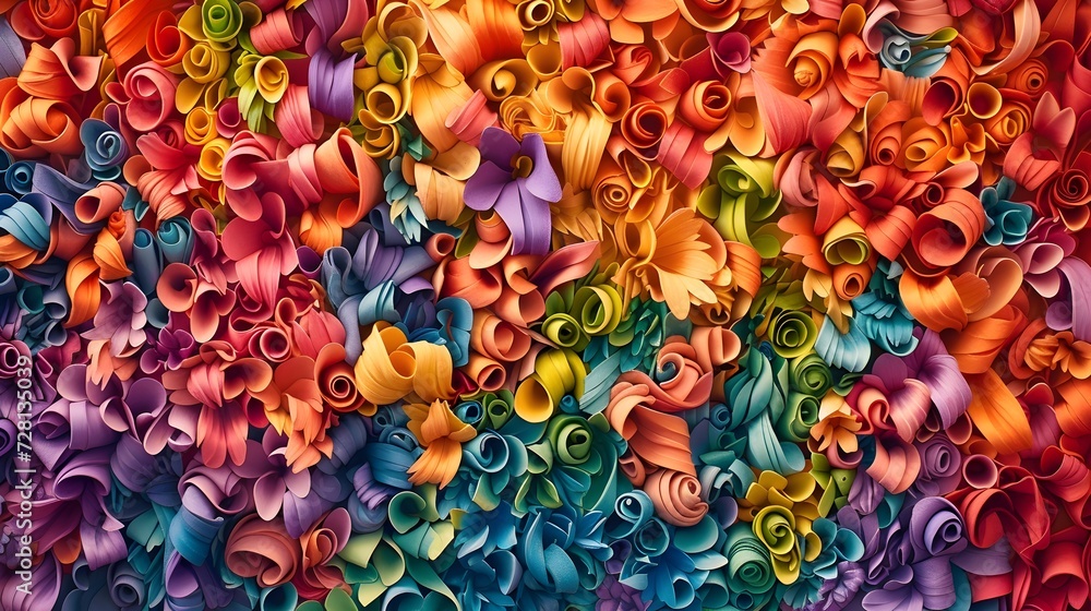 Colorful Paper Flower Artwork